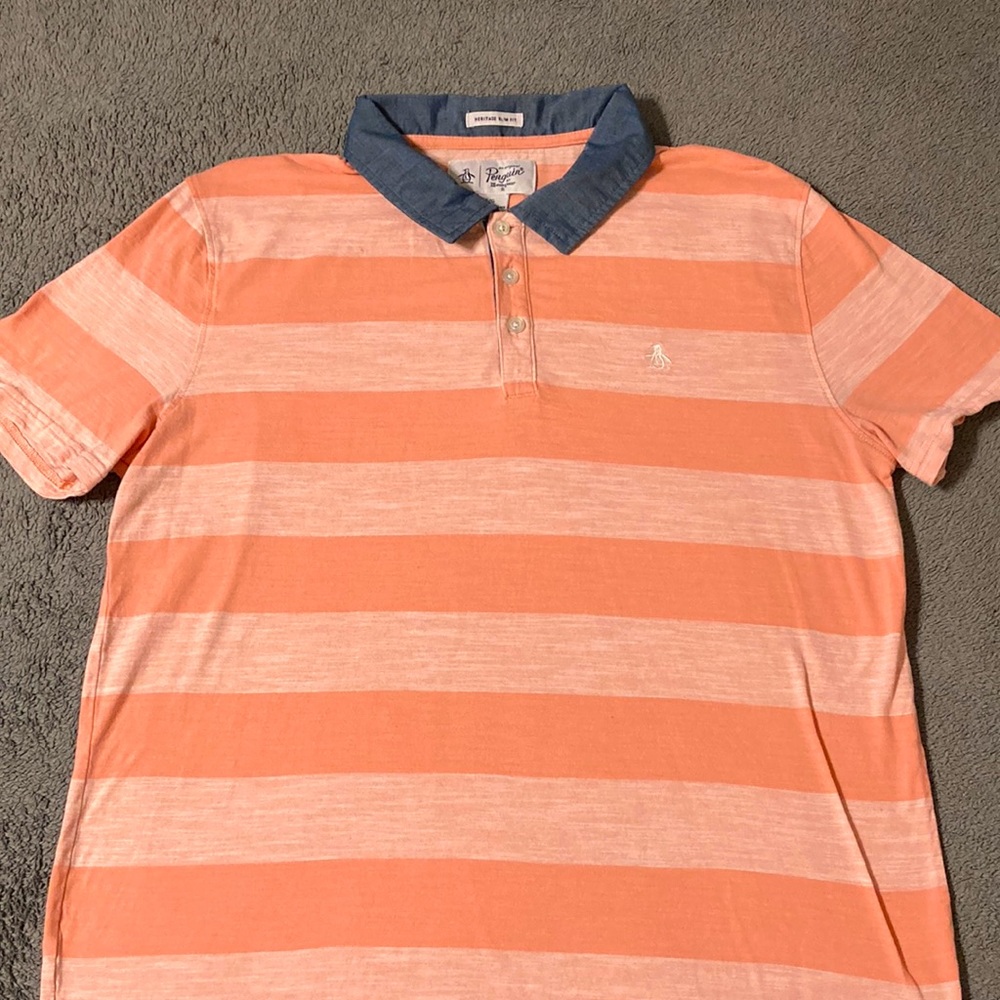 Penguin by Unsingwear MENS large stripped polo tee
